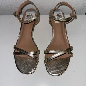 Cole Hann Gold Strappy Sandals